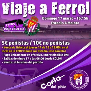 VENTA El jueves 14 de marzo en el local de la Federación de Peñas (Fondo sur de Zorrilla) de 16 a 19H