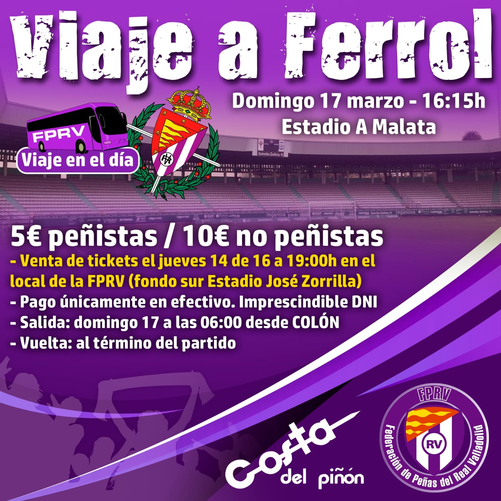 VENTA El jueves 14 de marzo en el local de la Federación de Peñas (Fondo sur de Zorrilla) de 16 a 19H