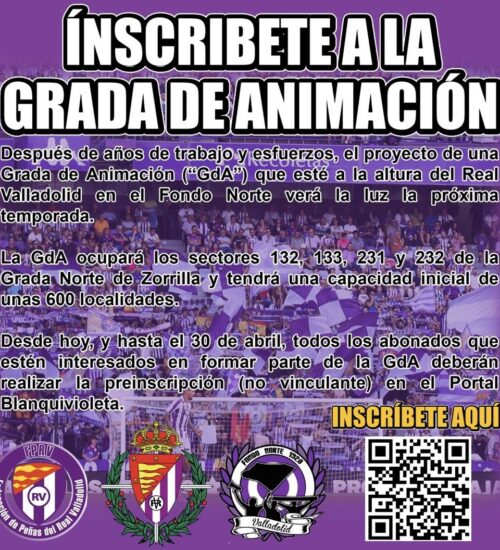 inscribete en la grada de animanción